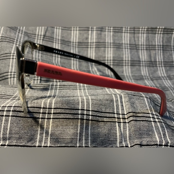 Prada Matte Black and Silver Eyeglass Frames PR 63TV size 52-19 - Picture 9 of 13